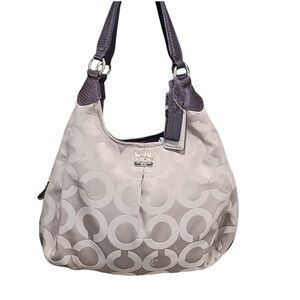 Coach Madison Maggie Op Art Sig C Shoulder Bag Silver Hardware - 2 Orig Hangtags